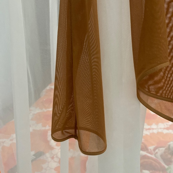 Mame Kurogouchi Uniqlo long sleeve brown mesh shirt - Picture 3 of 7